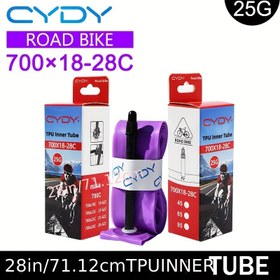 Resim CYDY Ultrahafif TPU Yol Bisikleti İç Lastiği, 700x18/23/25/28C Presta Valfi ile - Lastik Yaması Dahil, 25g Ağırlığında, Bisiklet Tutkunları İçin Mükemmel, Yol Bisikleti Aksesuarları|Şık Ambalaj|Hafif İç Lastik, Bisiklet Lastiği 