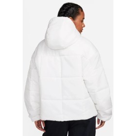 Resim Nike Therma Fit Loose Fit Classic Buffer Bol Kesim Kapüşonlu Kadın Şişme Mont Beyaz 