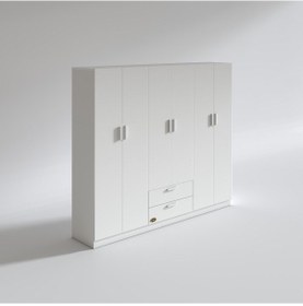 Resim Kenzlife gardırop 6 kapılı çekmeceli begonvil210 byz kapaklı gardolap dolap 