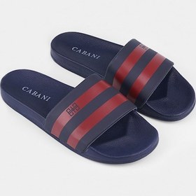 Resim Bordo Şerit Çizgili Lacivert Erkek Plaj Terlik - Lacivert 