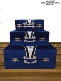 Resim Sonem Çeyiz Çeyiz Sandık Gelin Damat Çanta Bohça Kutusu 3lü 0556 