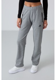 Resim Tommy Life Gri Melanj Fermuar Cepli Rahat Form Klasik Paça Kadın Eşofman Alt - 94195 GRİ MELANJ 