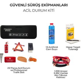 Resim GERMAN KUPFERMAX Acil Durum Kiti: Trafik Seti, Antifrizli Cam Suyu, Akü Takviye Kablosu ve Hasar Tespit Tutanağı 