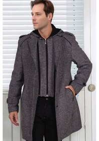 Resim Plt9401 Dewberry Erkek Palto-desenli Gri Desenli Gri 