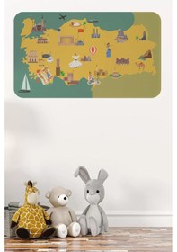 Resim Eğitici Ve Öğretici Cocuk Odası Türkiye Haritası Duvar Sticker-60x105-3873 Renkli 