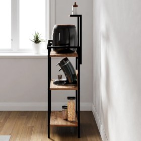 Resim Ceramical MB3 Ceviz Suntalam Metal Mutfak Bankosu ve Kahve Köşesi - Modern Tasarım, 54x129x40 cm 