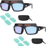 Resim Vigortrading Flyeer 2x Güneş Ed Otomatik Kararan Kaynak Maskesi Kask Gözlük Kaynakçı Gözlük Ark Anti-Şok Lens Saklama Kutusu ile (Yurt Dışından) 