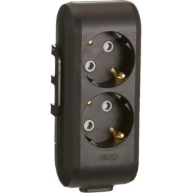 Resim Multi-Let Siyah Ikili Priz Topraklı Çocuk Korumalı Klemensli 