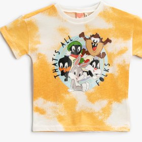 Resim Erkek Bebek Looney Tunes Baskılı Tişört Lisanslı Kısa Kollu Pamuklu 