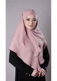 Resim Hürrem Bone Pudra Pratik Hazır Geçmeli Tesettür Eşarp Pamuk Caz Kumaş Çift Katlı Çapraz Hijab 2304 06 