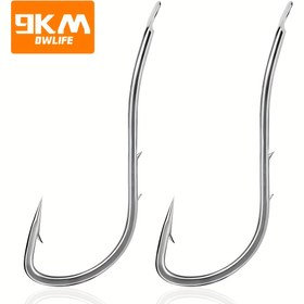 Resim 9KM DWLIFE 50 Adet Premium Yüksek Karbonlu Çelik Balıkçılık Kancaları - Gözü Olmayan, Dikenli Sap, Canlı Yem İçin İdeal, Tatlısu & Tuzlu Su Balıkçılığı İçin 