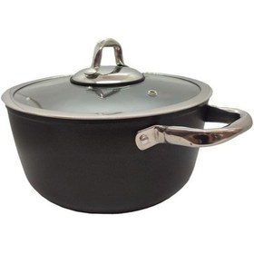 Resim Leggno Master Serisi Titanium Çelik Kulplu Derin Tencere Siyah 