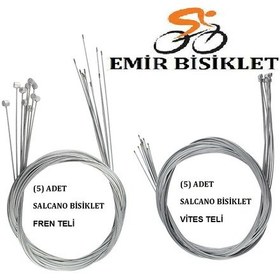 Resim Salcano 5 Adet Fren Teli 180cmve5 Adet Vites Teli 205 Gümüş 