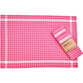 Resim DC Home Kareli 3'lü Kurulama Bezi - Pembe 