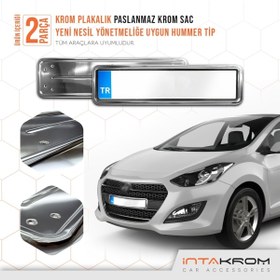 Resim İntachrom Hyundai I30 Krom Plakalık - Hummer Tip 2 Adet 