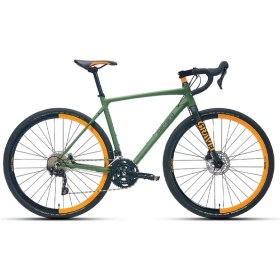 Resim Carraro Gravel G2 28 Jant 20 Vites Hidrolik Disk Fren 52 cm Gravel Bisiklet - Mat Haki-Siyah-Turuncu 