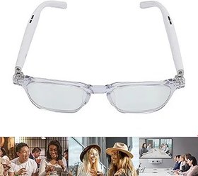 Resim Erkek Ve Kadın Için AI Ile Akıllı Gözlük, 110+ çeviri Ile Bluetooth Gözlük, Seyahat İş Öğrenimi Için İdeal (WHITE) 