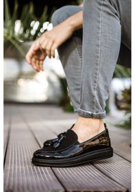 Resim Abr-mn002 - Rst Loafer Verniciata Erkek Ayakkabı Sıyah Siyah 