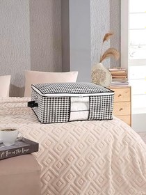 Resim Baza ve Yatak Altı Uyumlu 4 Adet Lüks Pencereli Dolap Düzenleyici Hurç Baza Altı Hurç 64x45x22 cm (Siyah) 