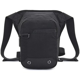 Resim Rogfer Motosiklet Bacak Çantası, Dış Mekan Su Geçirmez, Oxford Kumaş, Bisiklet Ve Seyahat İçin El Serbestliği Sağlar Siyah Siyah Siyah 