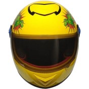 Resim MOTOANL Motosiklet Çocuk Kaskı Full Face Pp Metreal Dino Yellow 