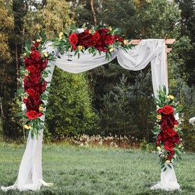 Resim Yapay Gül Çiçek Çelengi Düğün Kemeri için, Plastik Çiçek Dekorasyonu Sandalye Arkalığı, Masa, Bar, Kapı, Ev - Tüm Sezonlar İçin Asılı Dekorasyon, Noel, Hanuka, Şükran Günü, Sevgililer Günü, Anneler Günü İçin Uygun - Kapsız, Elektrik veya Pil Gerekmez 