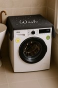 Resim Hanles Wash Nakış Işlemeli Çamaşır Makine Örtüsü Düzenleyici Banyo Dekorasyon Kılıf 
