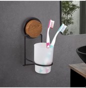 Resim Okyanus Home Ahşap Desenli Magic Fix Sihirli Yapışkan Siyah Diş Fırçalık Diğer 