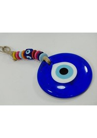 Resim Nazar Boncuğu Duvar Dekoru 7 Cm El Yapımı Cam Özel Tasarım Renkli 