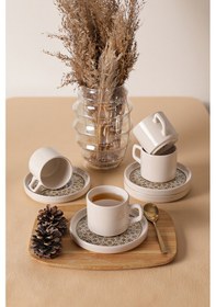 Resim Keramika Timeless Brown Stackable Çay Takımı 8 Parça 4 Kişilik 21973 Krem 