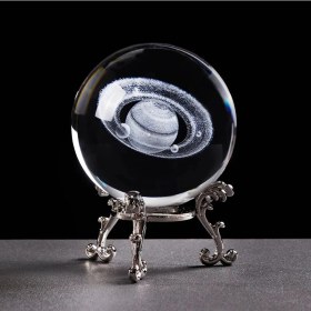 Resim Hediyesahibi Işıklı Satürn Cam Küre 8cm*6cm 