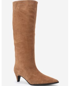 Resim Luvishoes Luvi Shoes Sıora Toprak Süet Hakiki Deri Kadın Kısa Topuklu Çizme Toprak 