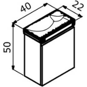 Resim Orka Ferla 40 Alt Modül + Lavabo Mat Antrasit Diğer 