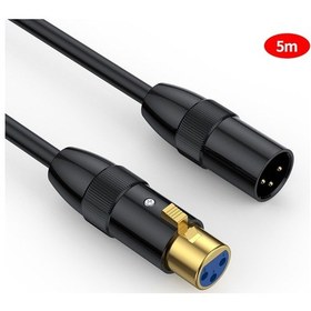 Resim Junsunmay Xlr Erkek - Dişi Mikrofon Kablosu 3 Pin Ses Kablosu Dengeli Korumalı Kablo, Uzunluk: 5m 