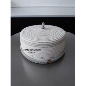 Resim Kapaklı Pasta Kek Börek Taşıma Sepeti Kek Fanusu 30X12 cm 