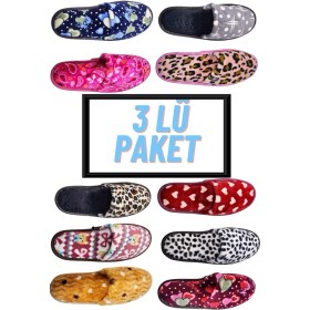 Resim İmershoes Kadın 3 Lü Karışık Önü Kapalı Yıkanabilir Ev Terliği 253 