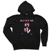 Resim Blackpink Siluet Siyah Kapşonlu Sweatshirt Hoodie Siyah 