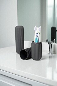 Resim Mithra Life Seyahat Tipi Gri Plastik Diş Fırçası Gözlük Aksesuar Saklama Kutusu MIT1209 