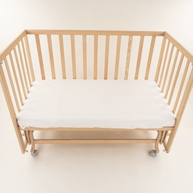 Resim Bebek Lastikli Çarşaf ve Yastık Kılıfı - İki Katlı Organik Muslin - Krem 