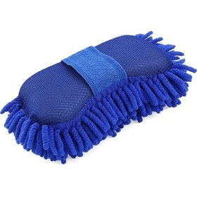 Resim Elmpaly Mikrofiber Araba Yıkama Süngeri - Mavi El Tipi Fırça Otomobil Ve Motosiklet 
