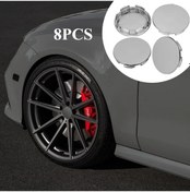 Resim Xuweiwei 8pcs Abs Evrensel Jant Kapağı 60mm Siyah Ve Metalik Renkler Araç Tuning Aksesuar 