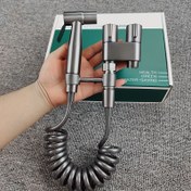 Resim 1 Set Duvara Monte El Bideti Seti, Klasik Stil, Fırçalanmış Bitiş, Paslanmaz Çelik Püskürtme Tabancası, Teleskopik Telefon Tüpü ve Braket ile, Hijyenik Tuvalet Eğitimi için, Tuvalet Eğitimi Aksesuarı | Modern Bidet Sistemi | Dayanıklı Duvar Montajı 