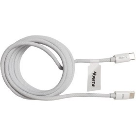 Resim Eco-cc Beyaz Usb-c-c Örgülü Kablo 2 M, 60 W Hızlı Şarj 