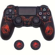 Resim PS4 Kontrol Cihazı Işık Bej Kaymaz Tutuşlu - Silikon Kılıf Koruyucu Kılıf PS4 Slim/Pro Kablosuz/Kablolu Oyun Kumandası için - Ejderha Oyma Tasarımı, Dokulu Tutuş ve Şok Emici - 2 Ejderha Başparmak Tutuş Kapakları Dahil - Hafif, Kolay Kurulum, Çizik/Toz Koruma, Oyun Aksesuarı | Şık Oyun Kumandası | Şok Emici Malzeme 
