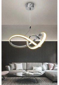 Resim Kardelen Modern Sarkıt Led Avize - Beyaz Işık / Krom Krom 
