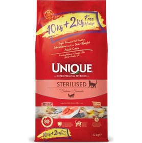 Resim Unique Kısırlaştırılmış Sterilised Kedi Maması Somonlu 10+2 Kg 