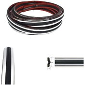 Resim Krom-Siyah Yapışkanlı Nikelaj Tampon Panjur Şeridi 18 MM 5 Metre 