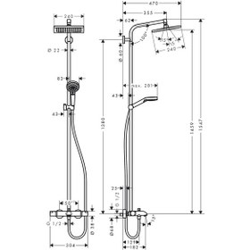 Resim Hansgrohe Crometta E Dus Kolonu 240 1Jet Banyo Termostatı Ile Kro Diğer 
