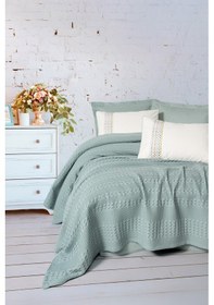 Resim Cotton Box Aura Tek Kişilik Pike Takımı Pebble Mint Mint Yeşili 