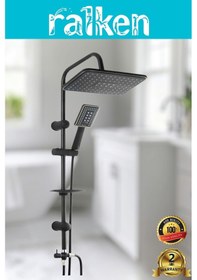 Resim Ralken Armatür Lüx Siyah Tepe Primelux Robot Duş Seti Modern Ve Şık Tasarım Siyah 